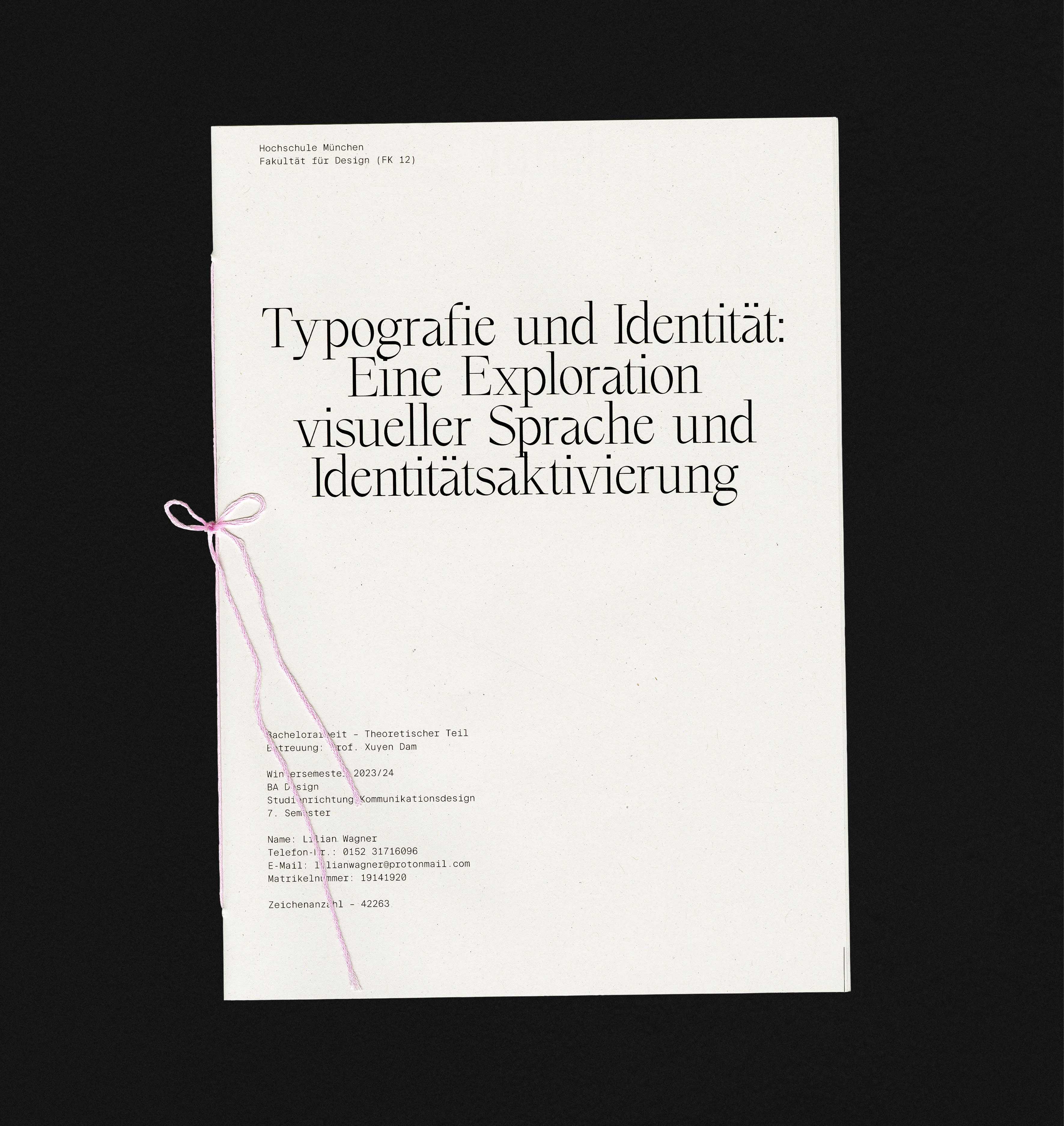 Bachelor Thesis On Type and Identity Cover