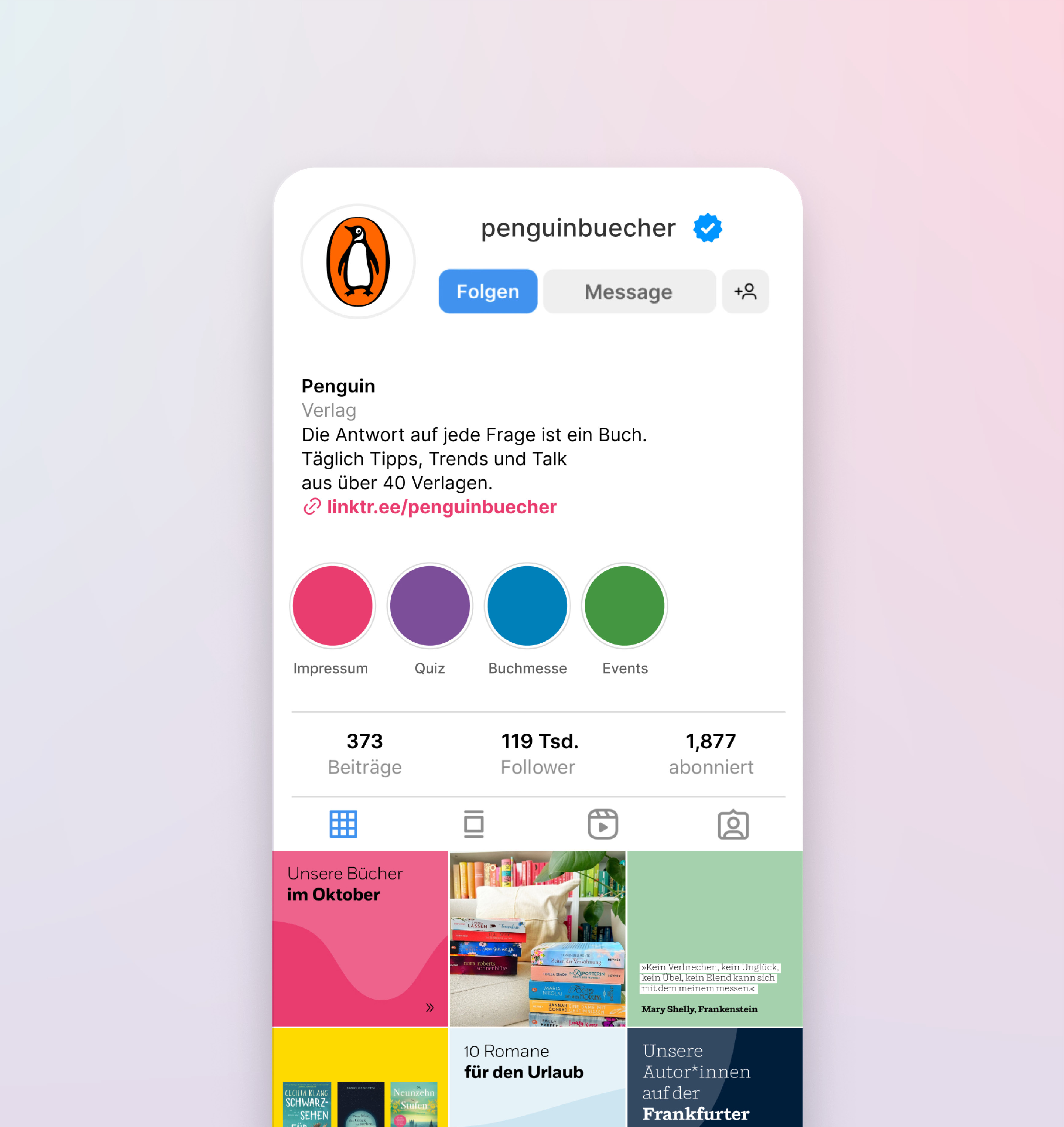 Penguin Bücher Instagram Feed and Profile